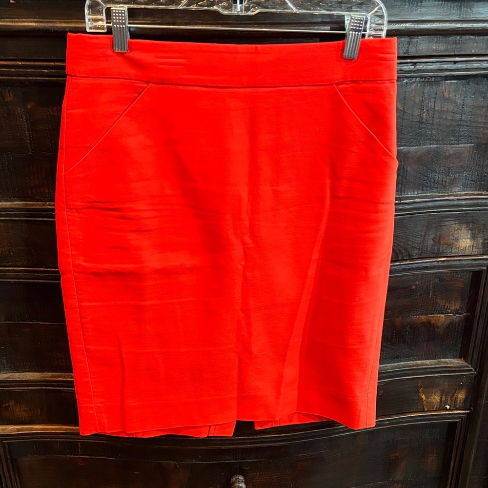 J. Crew Vibrant Red Pencil Skirt